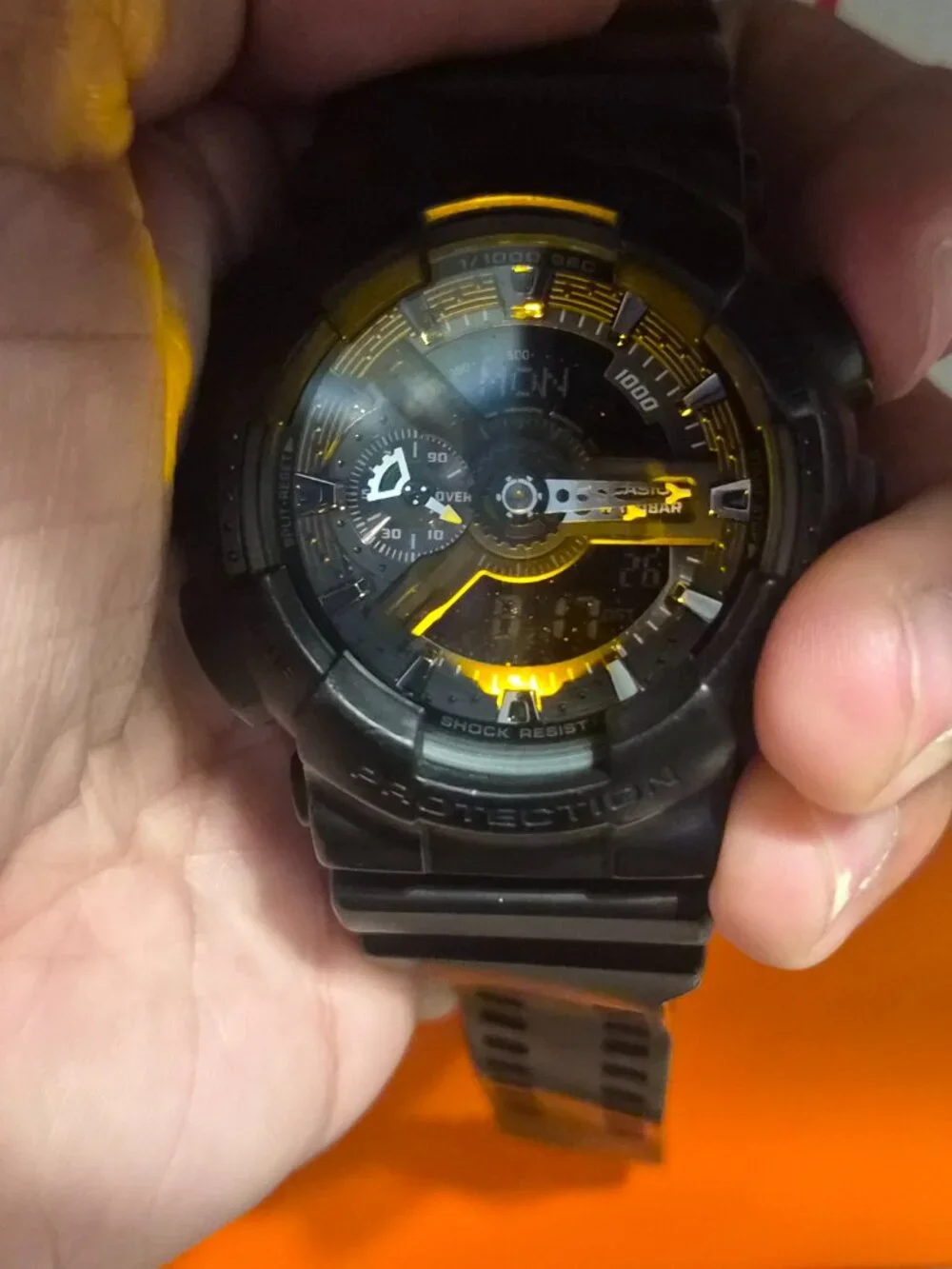 Casio G Shock Matte Black analog and digital
